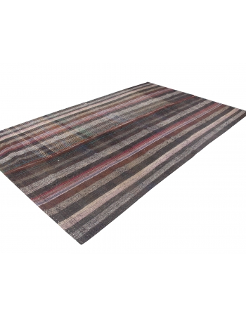 Large Vintage Turkish Modern Kilim Rug - 7`5