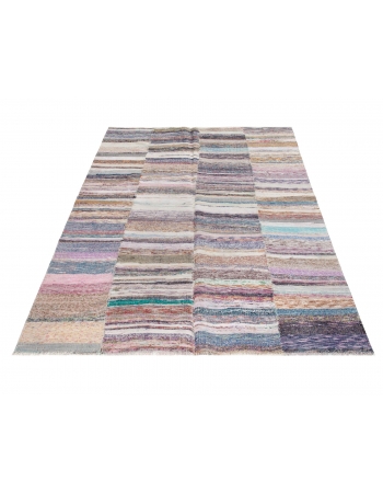 Vintage Decorative Turkish Rag Rug - 5`1