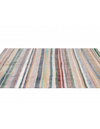 Vintage Striped Turkish Rag Rug - 5`2