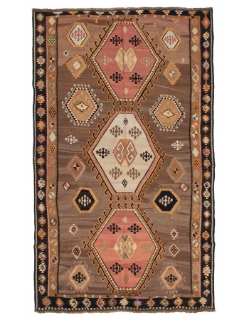 Decorative Vintage Turkish Kars Kilim  - 7`2