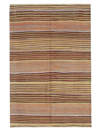 Striped Vintage Wool Kilim Rug - 5`0" x 7`7"