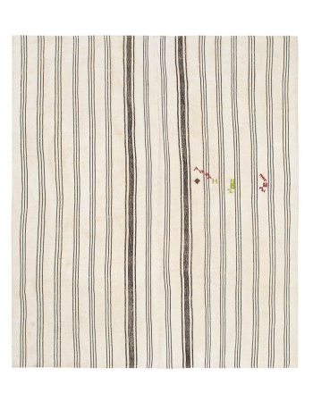 Striped Vintage Wool Kilim Rug - 6`11" x 8`2"