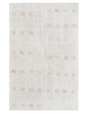 Vintage Modern Cotton Kilim Rug - 6`0" x 9`4"