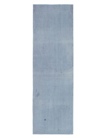 Vintage Stone Blue Kilim Rug - 3`1" x 10`2"
