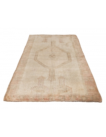 Washed Out Vintage Kars Wool Rug - 4`4