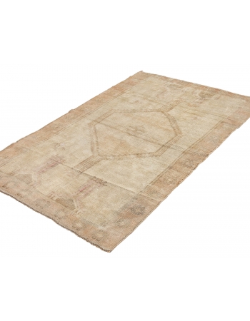 Washed Out Vintage Kars Wool Rug - 4`4