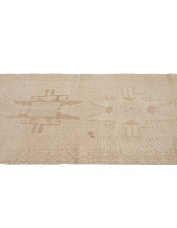 Vintage Washed Out Turkish Runner Rug - 3`11