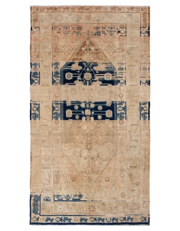 Decorative Washed Out Tabriz Wool Rug - 5`3" x 9`9"