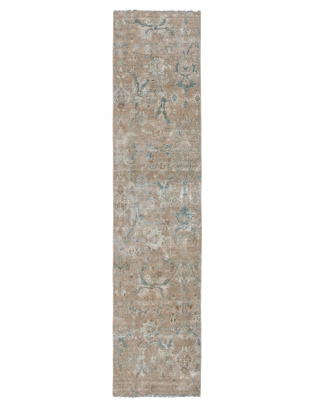 Vintage Decorative Tabriz Runner Rug - 2`2" x 9`5"