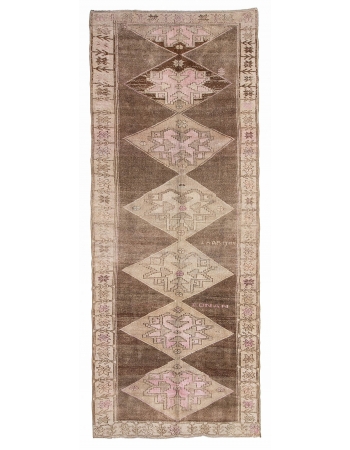 Vintage Decorative Turkish Kars Wool Rug - 5`9" x 14`7"