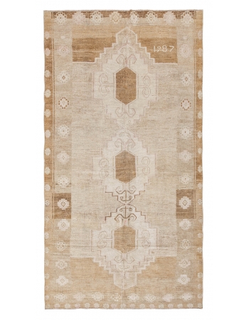 Vintage Washed Out Kars Wool Rug - 5`3