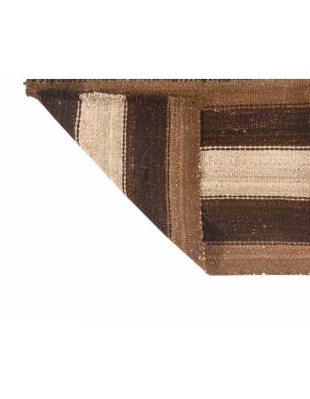 Striped Vintage Brown Kilim Rug - 8`0