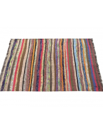 Mini Vintage Striped Rag Rug - 3`1