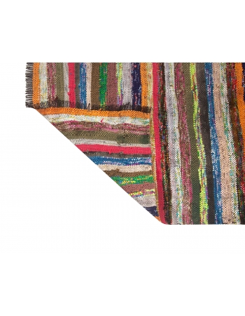 Colorful Vintage Turkish Rag Kilim Runner - 3`0