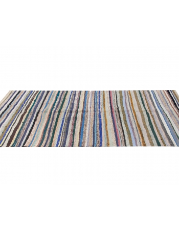 Striped Vintage Turkish Rag Rug - 3`11