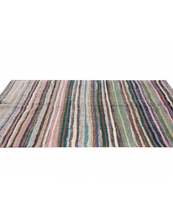 Striped Vintage Turkish Rag Rug - 5`3