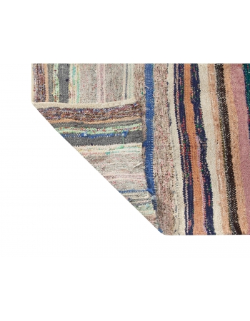 Striped Vintage Turkish Rag Rug - 5`3