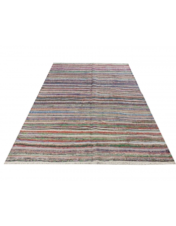 Colorful Vintage Turkish Rag Rug - 5`5