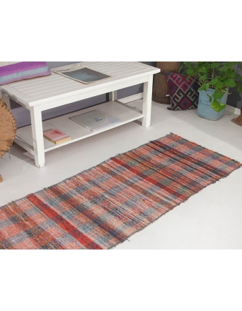 Decorative Vintage Rag Kilim Runner - 2`3