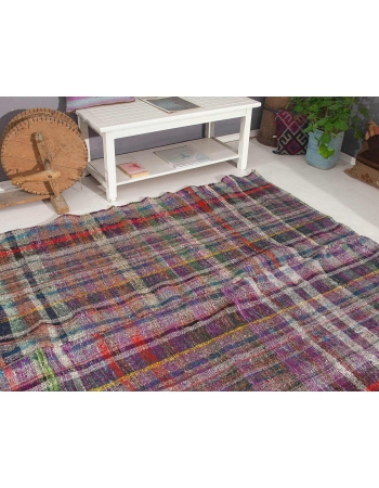 Purple Vintage Turkish Rag Rug - 6`7