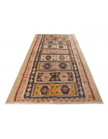 Turkish Vintage Decorative Kilim Rug - 5`4