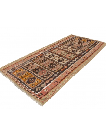 Turkish Vintage Decorative Kilim Rug - 5`4