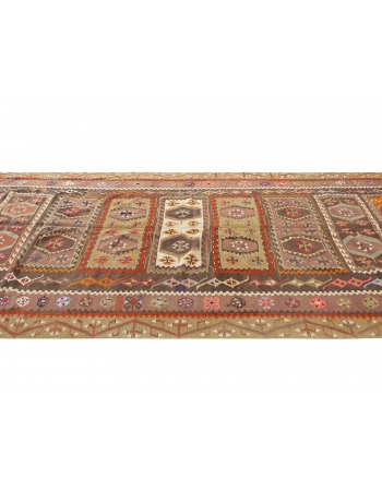 Vintage Colorful Turkish Decorative Kilim Rug - 5`10