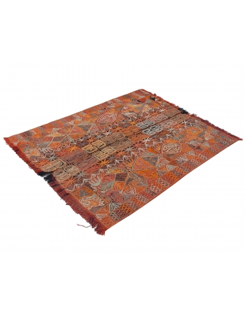 Decorative Vintage Arabi Kilim Rug - 4`11