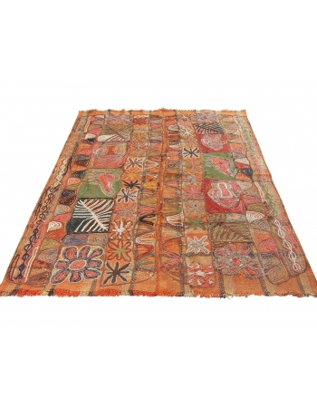 Vintage Decorative Arabi Kilim Rug - 5`0