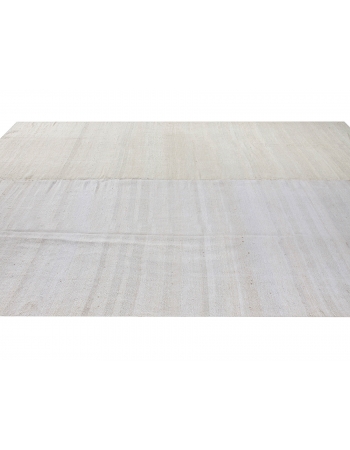 Large Vintage White Hemp Kilim Rug - 9`6