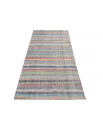 Striped Vintage Turkish Rag Runner - 3`1