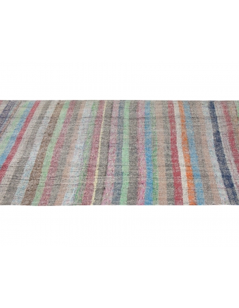 Striped Vintage Turkish Rag Runner - 3`1