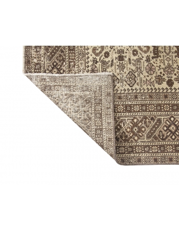 Neutral Vintage Turkish Kaisari Rug - 6`8