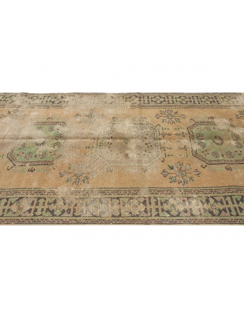 Distressed Washed Out Vintage Oushak Rug - 4`7