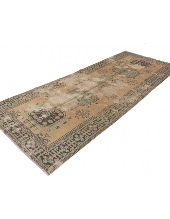 Distressed Washed Out Vintage Oushak Rug - 4`7