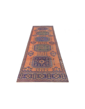 Vintage Turkish Decorative Runner Rug - 3`1