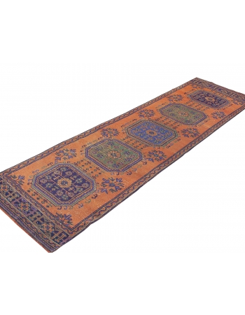 Vintage Turkish Decorative Runner Rug - 3`1