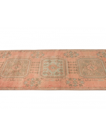 Faded Vintage Turkish Decortaive Runner Rug - 3`1