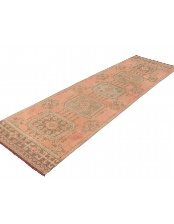 Faded Vintage Turkish Decortaive Runner Rug - 3`1