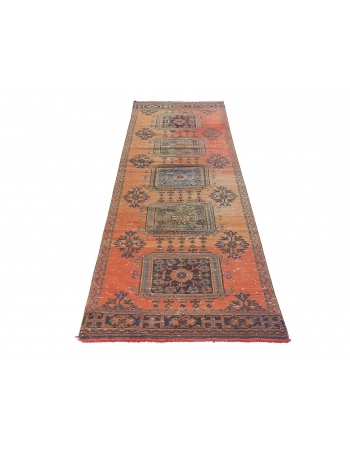 Decorative Vintage Turkish Runner Rug - 2`10