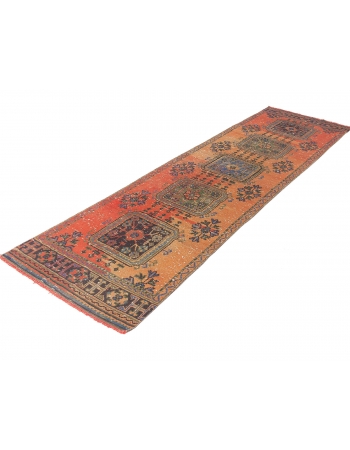 Decorative Vintage Turkish Runner Rug - 2`10