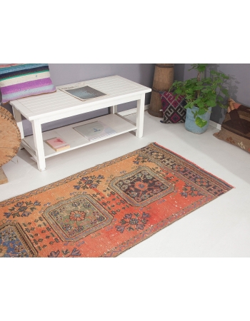 Decorative Vintage Turkish Runner Rug - 2`10