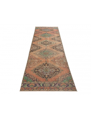 Vintage Turkish Decorative Runner Rug - 3`1