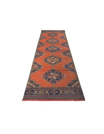 Decorative Vintage Turkish Runner Rug - 2`10