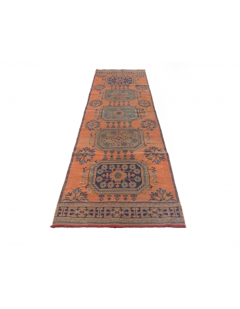 Turkish Vintage Decorative Runner Rug - 2`11