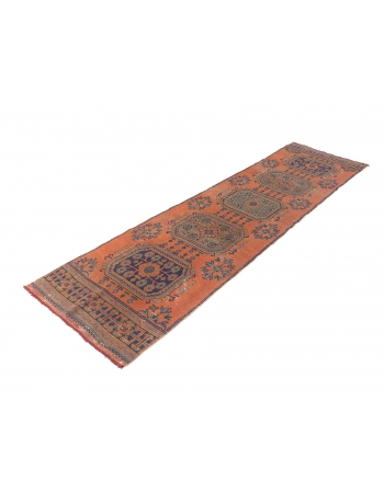 Turkish Vintage Decorative Runner Rug - 2`11