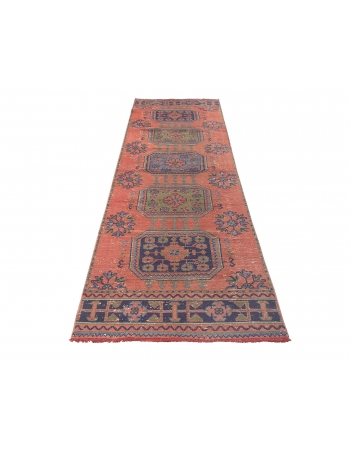 Decorative Vintage Turkish Runner Rug - 2`11