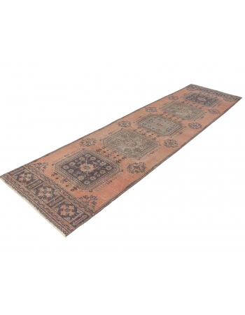 Vintage Decorative Turkish Runner Rug - 2`11