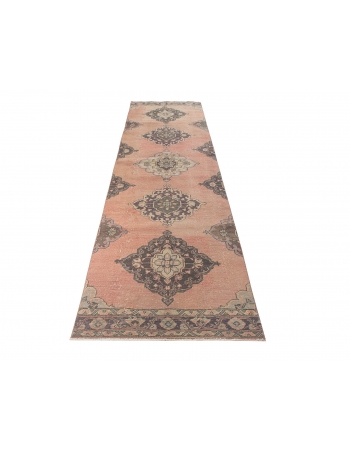 Washed Out Vintage Turkish Runner Rug - 2`11