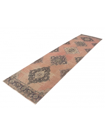 Washed Out Vintage Turkish Runner Rug - 2`11